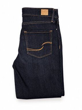 Signature Levi Strauss Modern Slim Cuffed Jeans Size 4 W27 Dark Wash Denim